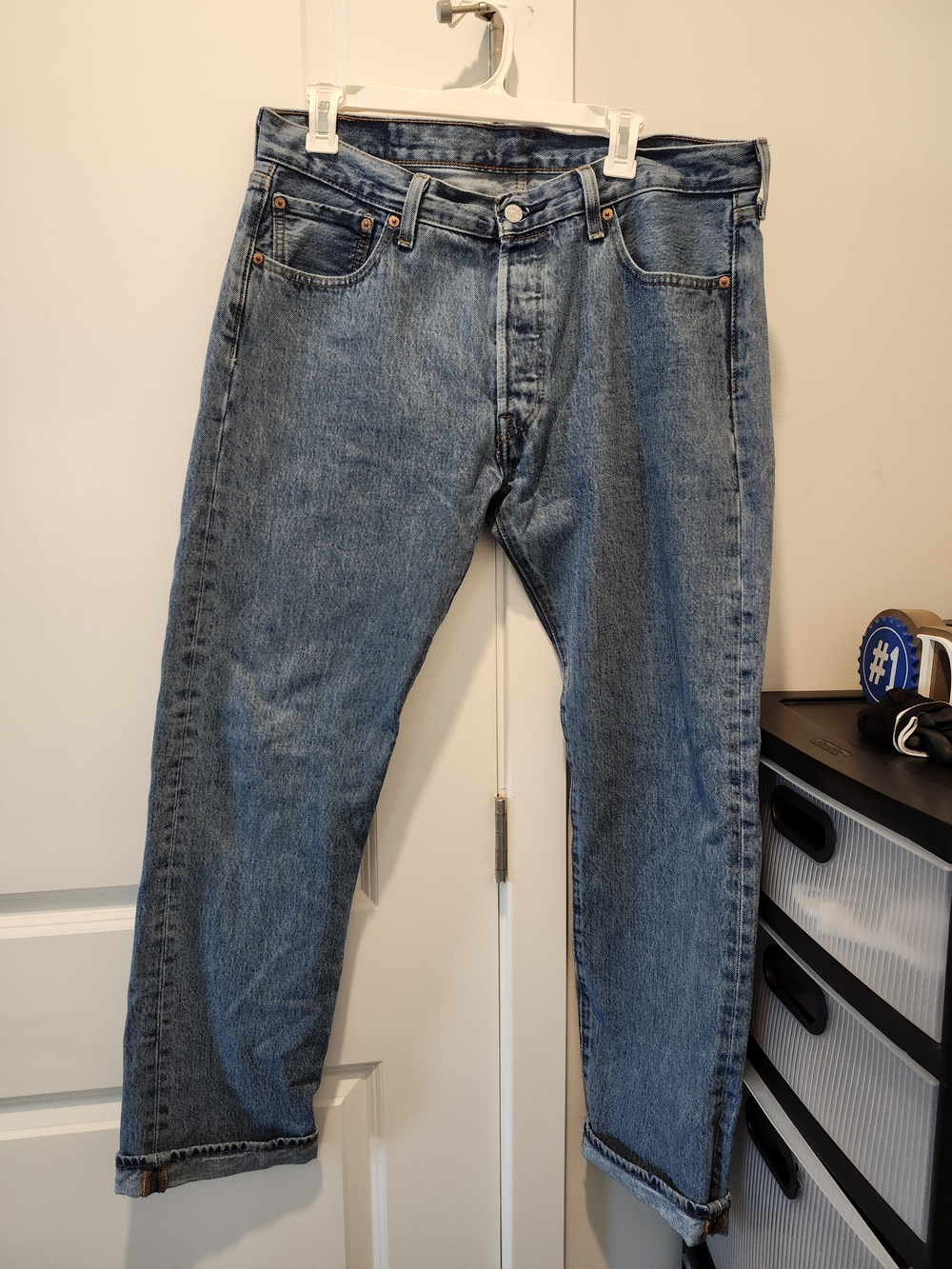 Levi's 501 Original Fit Jeans Straight Leg Blue Waist 34 / Length 32
